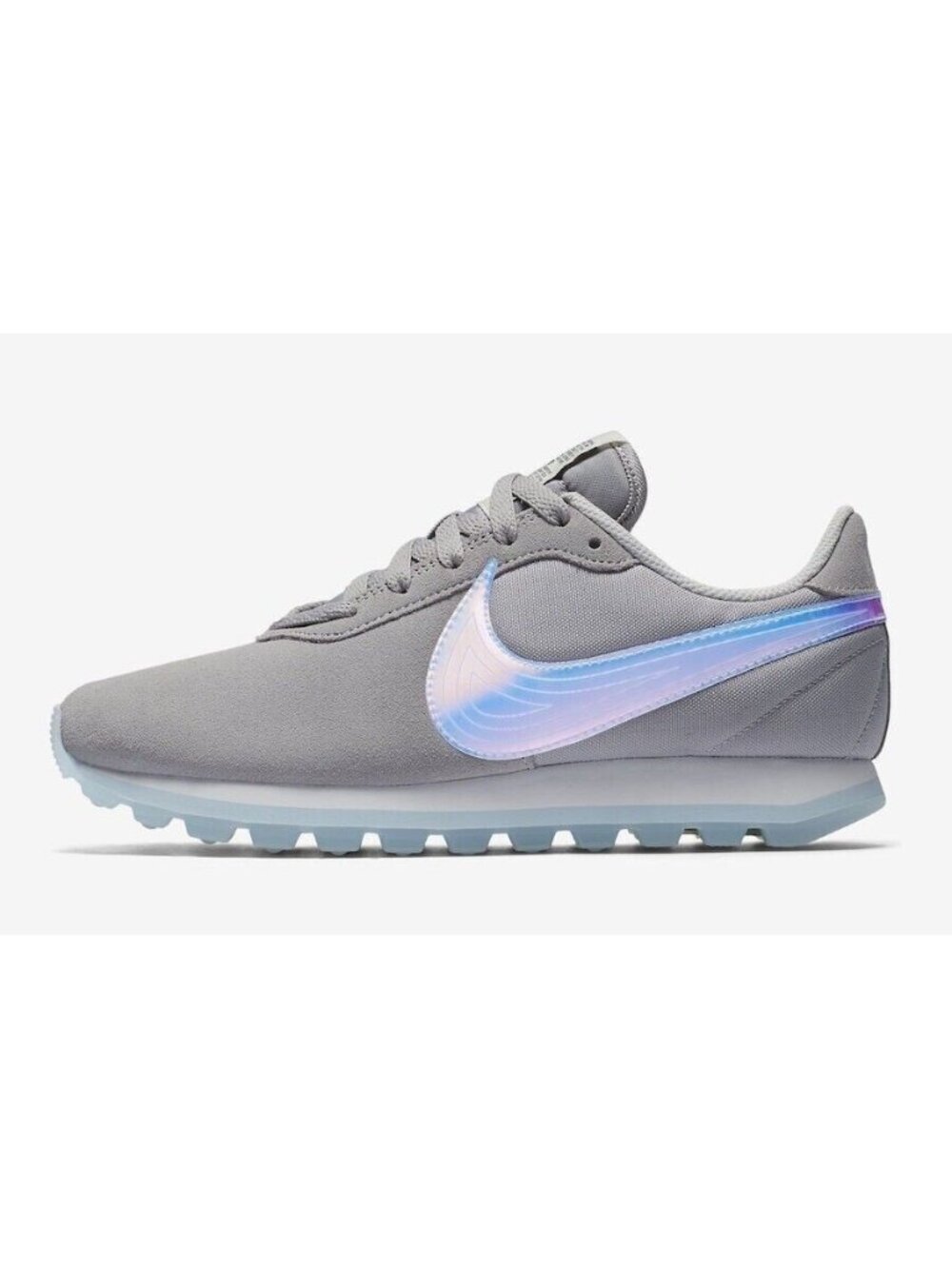 Nike Pre Love Ox Sneakers Shoes Gray AO3166-001 Rainbow Suede Iridescent 8